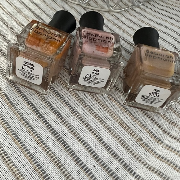 NEW Lot of 3 Deborah Lippmann Nail Polish Natural Woman Bare it All Skin Deep - Picture 2 of 2